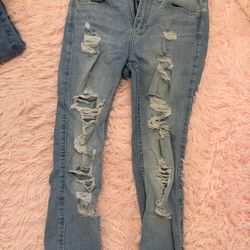 Hollister Light Wash High-Rise Skinny Jeans 