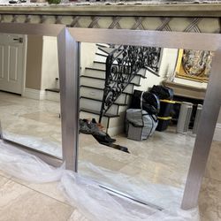 Brushed Aluminum Mirrors 