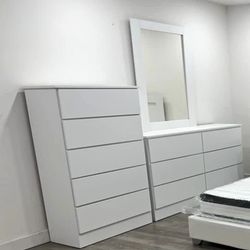 Dresser Whit Mirror And Chest - Cómoda Con Espejo Y Gavetero 
