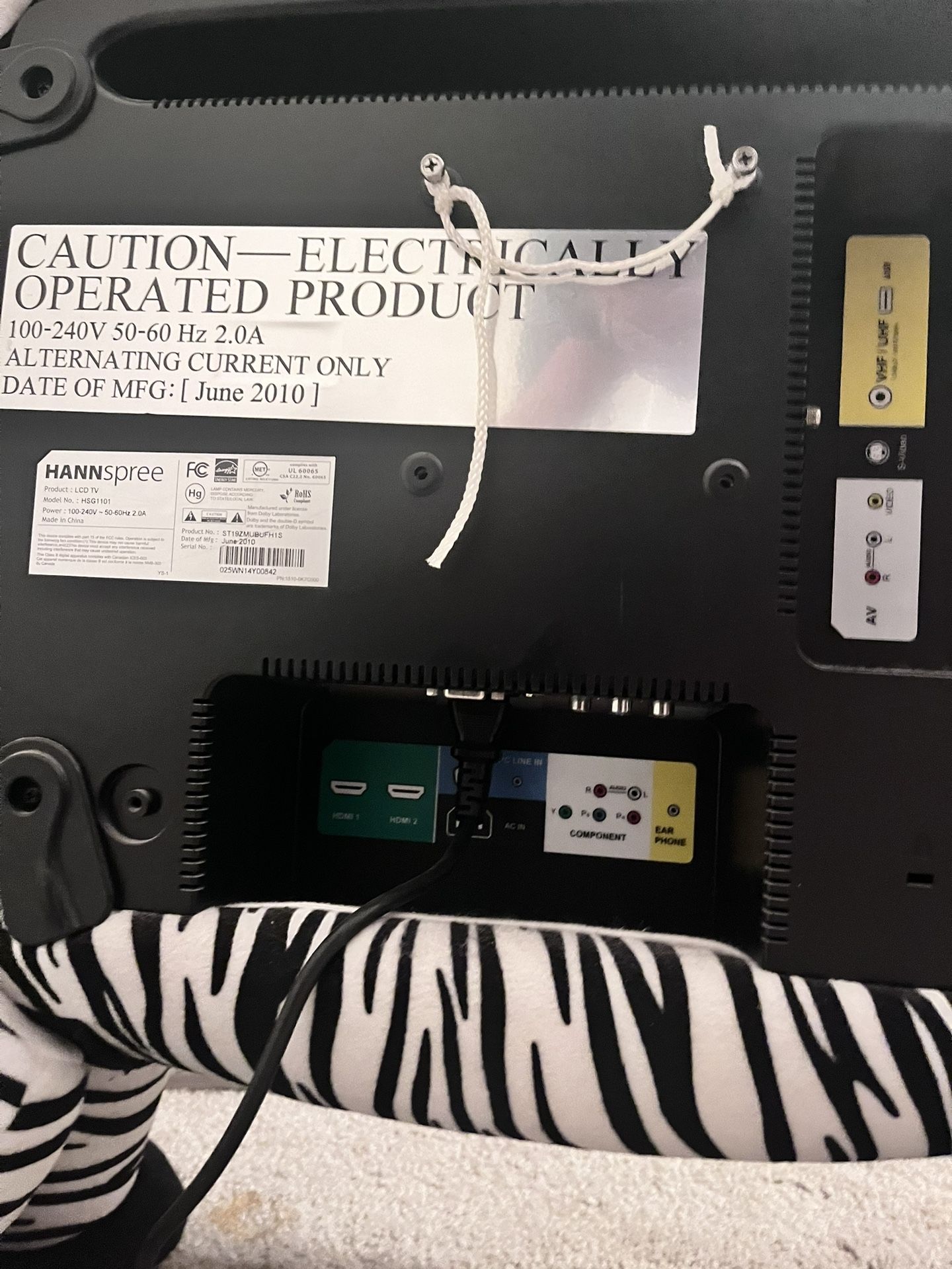 20 Inch Zebra Hannspree Television for Sale in Phoenix, AZ - OfferUp