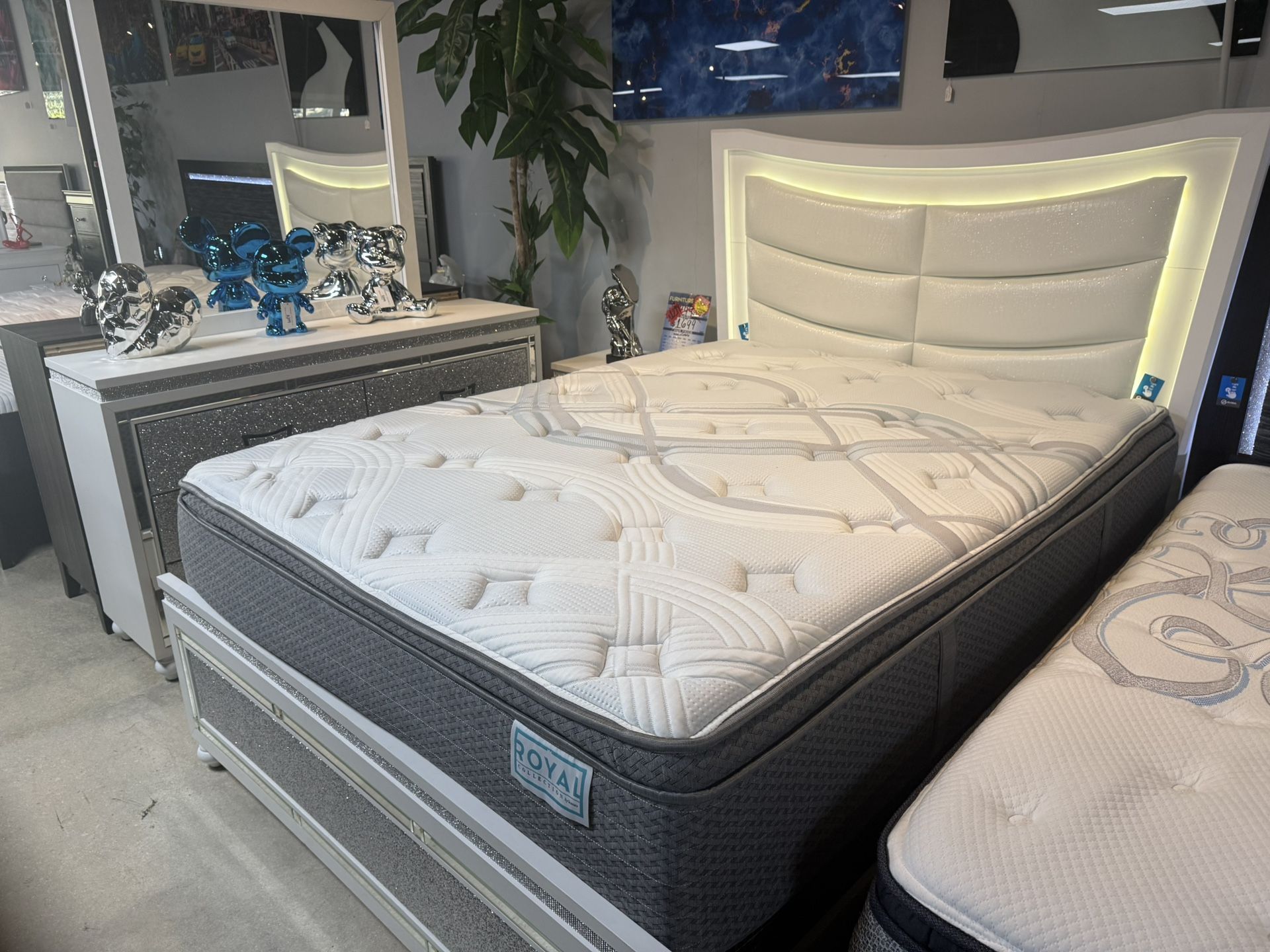 White Glitter 5 Pc Bedroom Set Black Friday Special Only $899