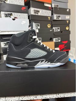 Black Metallic Jordan 5 size: 10
