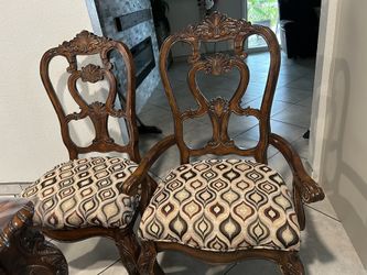 6 Sillas De Madera 2 Con Ante Brazo $100 El Par