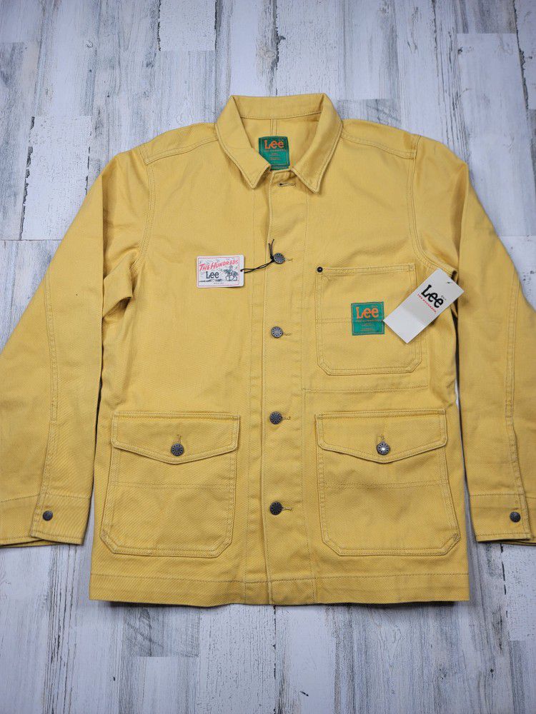 Lee x The Hundreds Mustard Canary Yellow Long Denim Chore Jacket Men's Size L