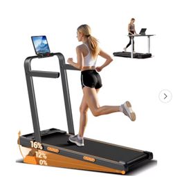 3 in 1 Walking Pad Treadmill with 16% Incline, Folding Treadmill with Handle Bar, Portable Treadmills for Home Small, 220 Lbs Capacity