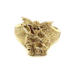 Men’s 10k Yellow Gold Saint St Michael San Miguel Ring Size 9 GP3122150