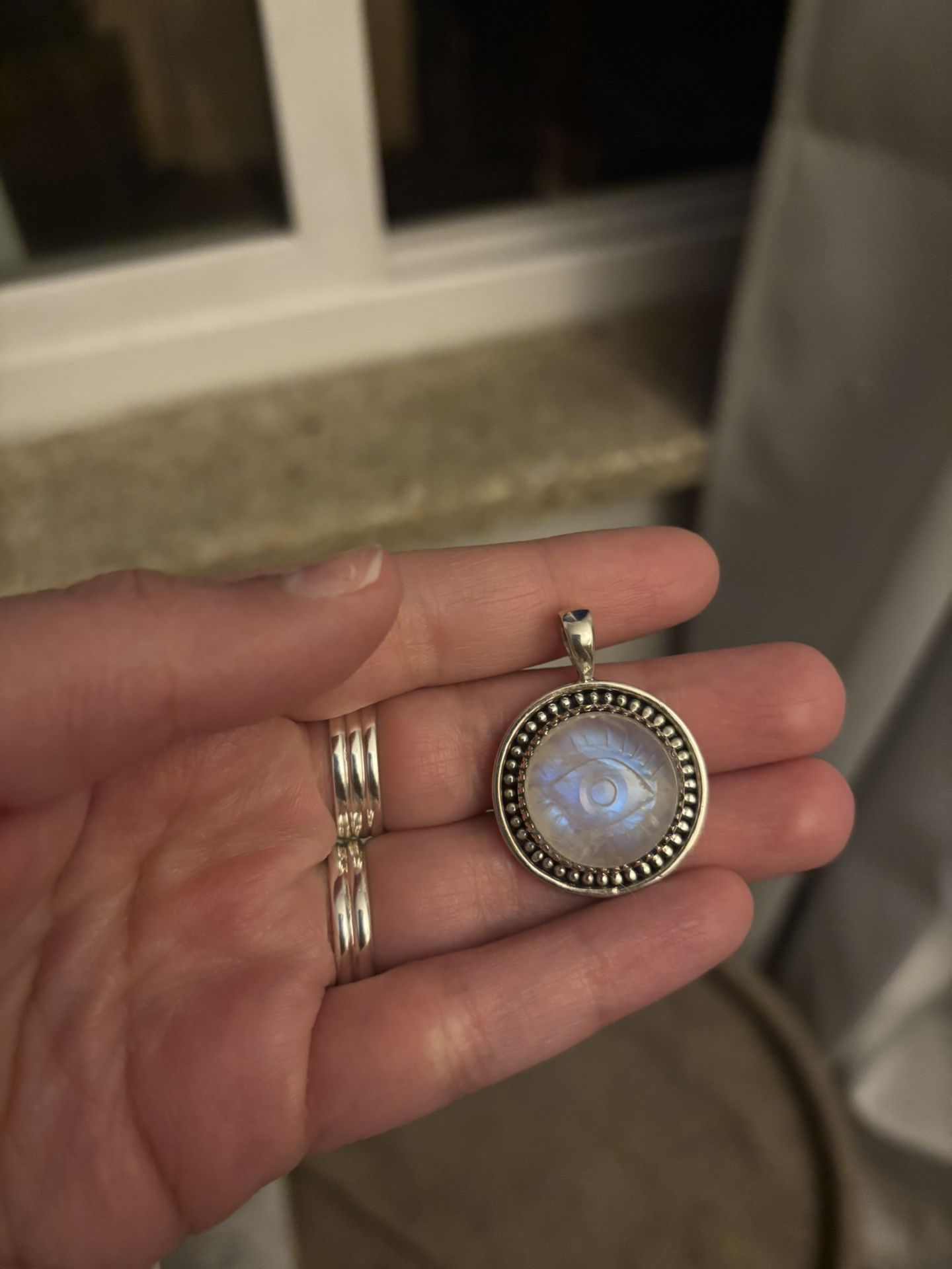 Evil Eye Moonstone Pendant