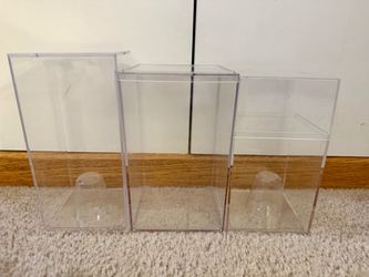 3 Plastic Display Boxes for Ty Beanie Babies or small plush