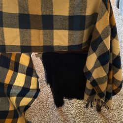 Plaid scarf with brown and black in colors