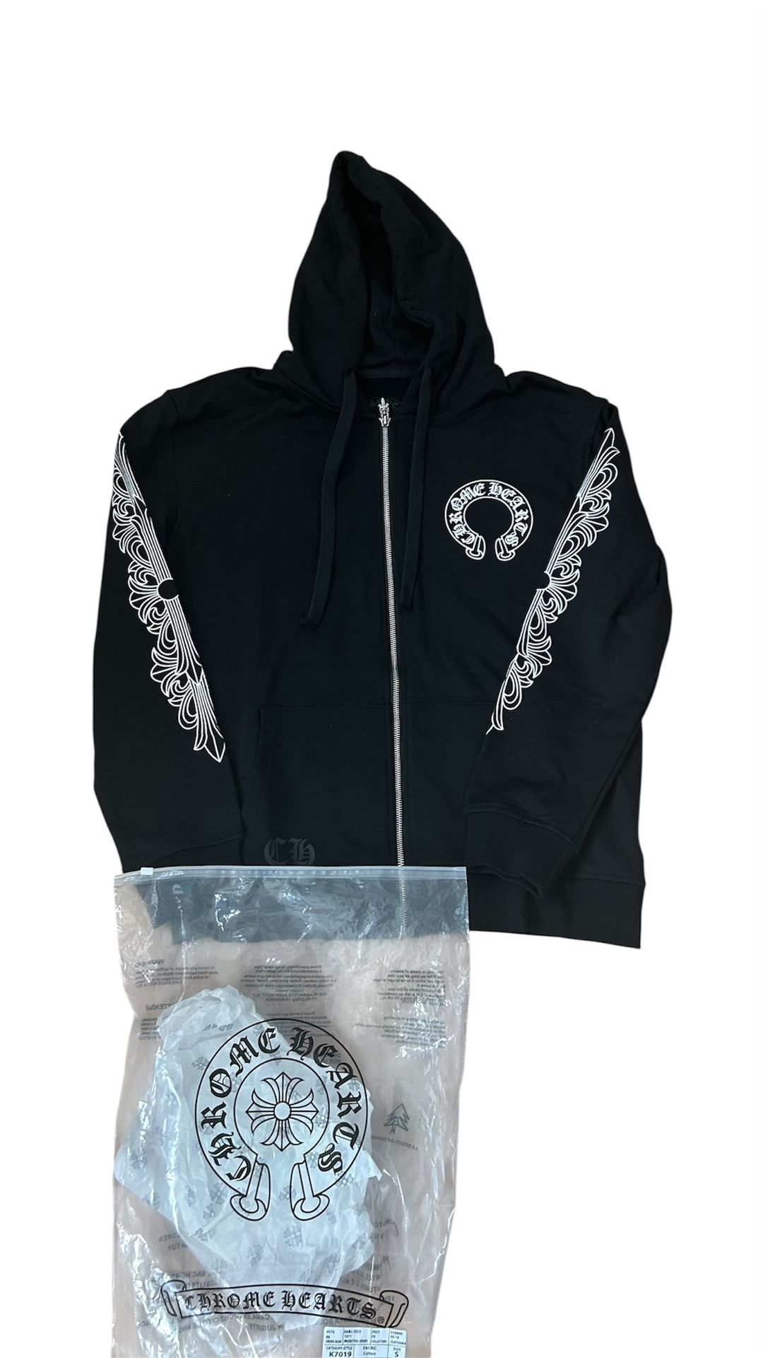 Chrome Hearts Zip Up Hoodie Black Size Small