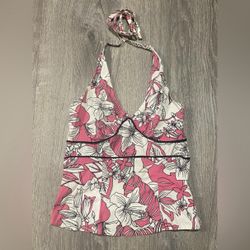 Charlotte Russe Floral Halter Crop Top | Summer Tank Top