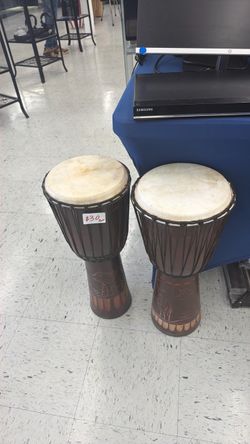 Pair of African Djembe Drums
