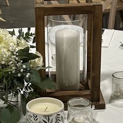 Wooden lantern With Glass Globe