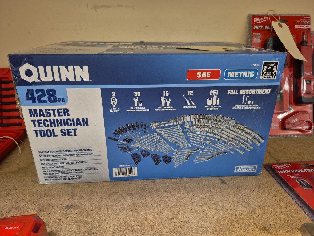 NEW Quinn 428 Piece Master Technician Tool Set 58154