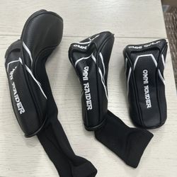 New Omni Golf - Raider Driver, Fairway and Hybrid Head Cover Set Black