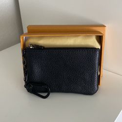 Black Coin Purse Small Zipper Card Holder Wallet