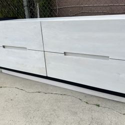 CB2 Beaufort Whitewashed Wood Dresser Chest Of Drawers Cabinet Tv Stand 