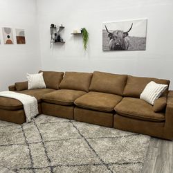 Brown Sectional Cloud Couch - Free DELIVERY 