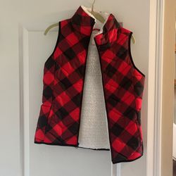 Red/black Checkered Vest (fur Inside) 