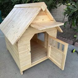 Weatherproof Outdoor Cat Dog Pet Shelter House Condo Pet House Wood Pet Kennel Natural Wooden Dog House Home Dog House Outdoor 