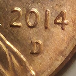 2014 D DD Obverse & Reverse Shield Penny;