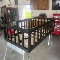 Handmade Wooden twin Bed Frame With Side Rails