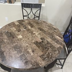 Granite Top Dining Table With 4chairs