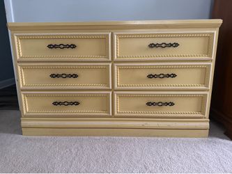 Yellow 6 drawer dresser