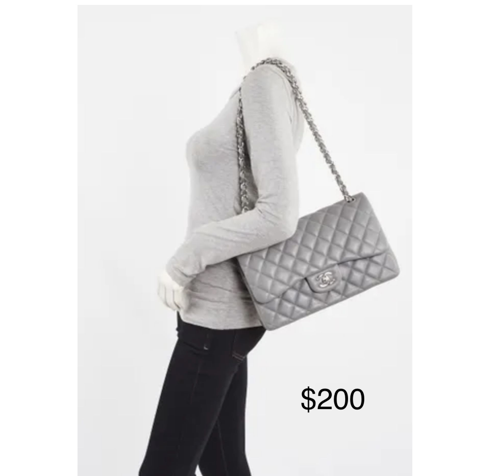 Chanel Grey Jumbo Bag