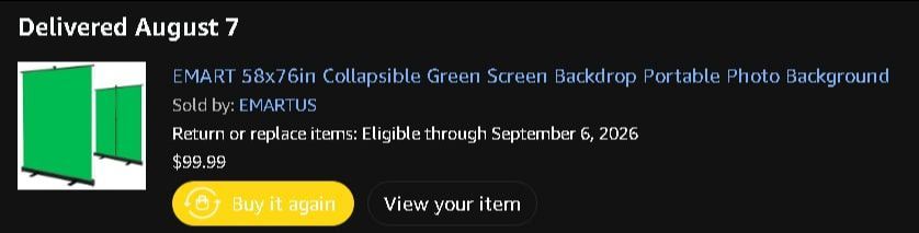 Collapsible Green Screen Backdrop