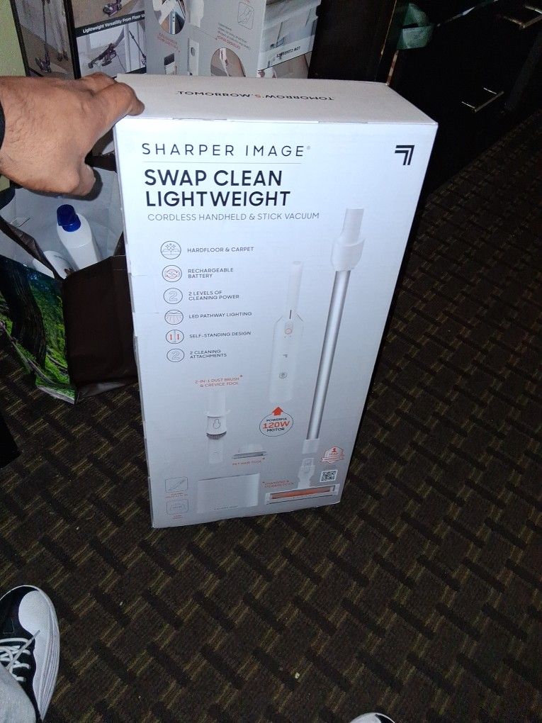 Sharper Image Swap Clean Light Weight Cordless Handheld & Stick Vacuum 120 W Motor