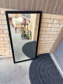 Large Black Framed Wall Mirror / Full-Length Hanging Mirror