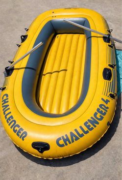 Intex Challenger 4 Inflatable Boat + Paddles - Great Condition