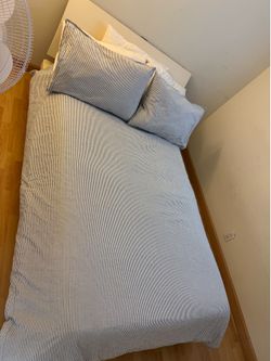 Euro size bed similar to full with mattress and headboard footboard