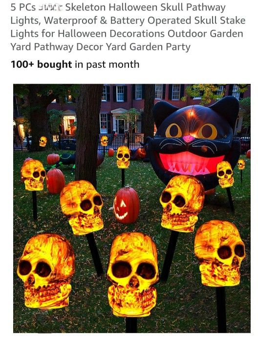 NEW 5PCS SKELETON HALLOWEEN SKULL LIGHTS