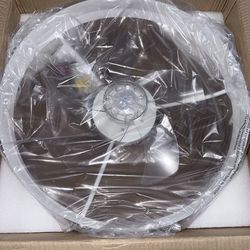 Indoor  White ABS Ceiling Fan with Dimmable Integrated LED