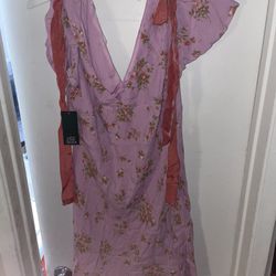 Wild Fable Women's Flutter Short Sleeve Mini A-Line Dress Small Size NWT Pink