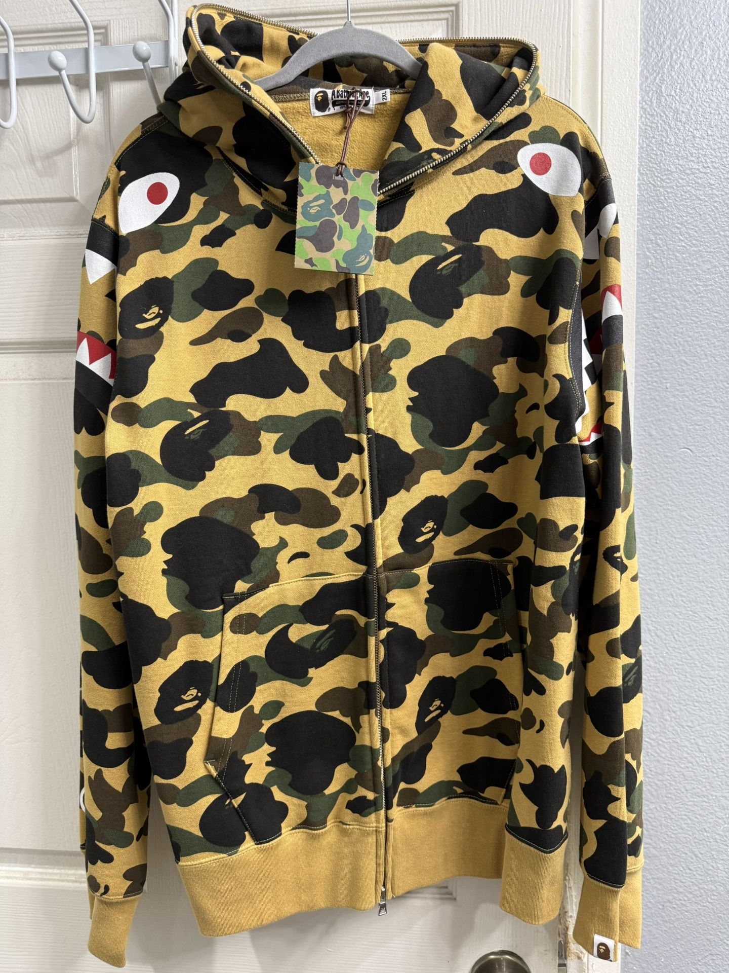 Bape Shark Hoodie Yellow Camo