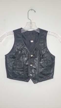 Toddler 4T Leather Western Vest with Fringe Cowboy Cash Only
