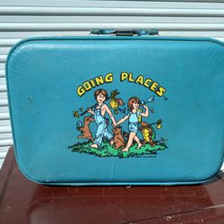 Vintage Child's Suitcase - "Going Places"