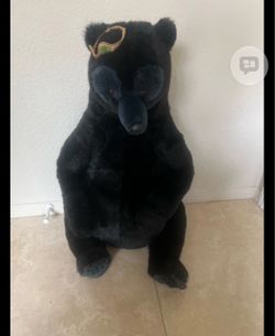 Disney Store Large 25" Plush Brave Queen Elinor w/ Crown Black Bear Jointed legs Rare.