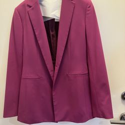Theory POWER JKT 2 4 Vivid Fuchsia Classic Suit L091104R
