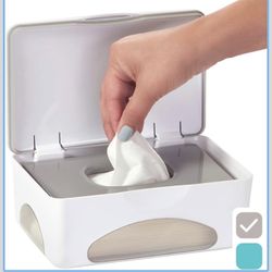 Diaper Wipes Dispenser Baby Wipes Case | Baby Wipe Holder Keeps Wipes Fresh | Non-Slip, Easy Open & Close Wipe Container (Slate Grey)