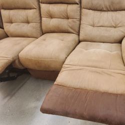 Beautiful, Elegant Luxury, Italian, Leather, Double Recliner Sofa