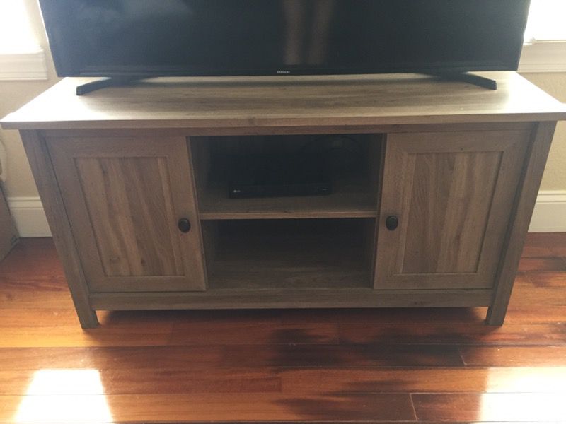 Blonde oak TV stand