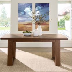 Better Homes & Gardens Ezra 72inch Rectangular Wood Dining Table, Walnut