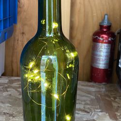 Wedding Centerpiece Green Bottle W/Lights