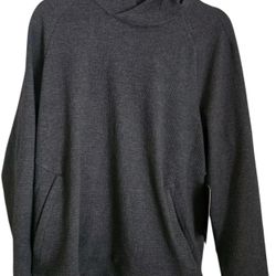 BRAND NEW Lululemon Textured Double Knit Cotton Hoodie Medium M Mens Black Gray