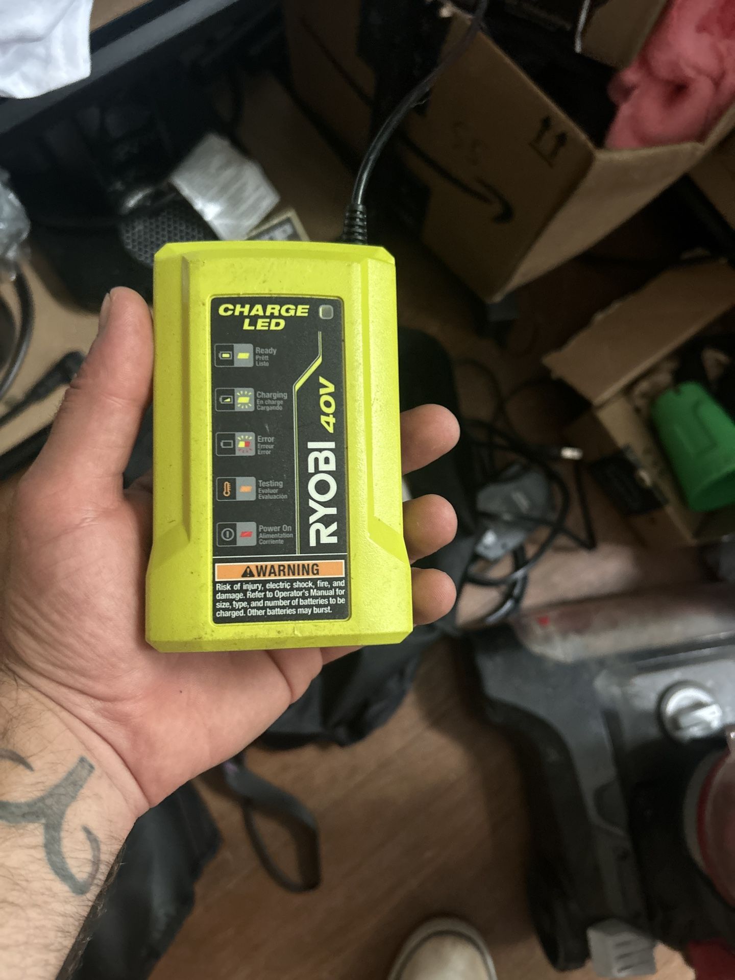 Full Ryobi Landscaping Tool Kit With Ten Batteries And 30 Foot Collapsing Ladder