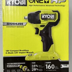 NEW! Ryobi ONE+ HP 18V Compact 4-Mode 3/8" Impact Wrench